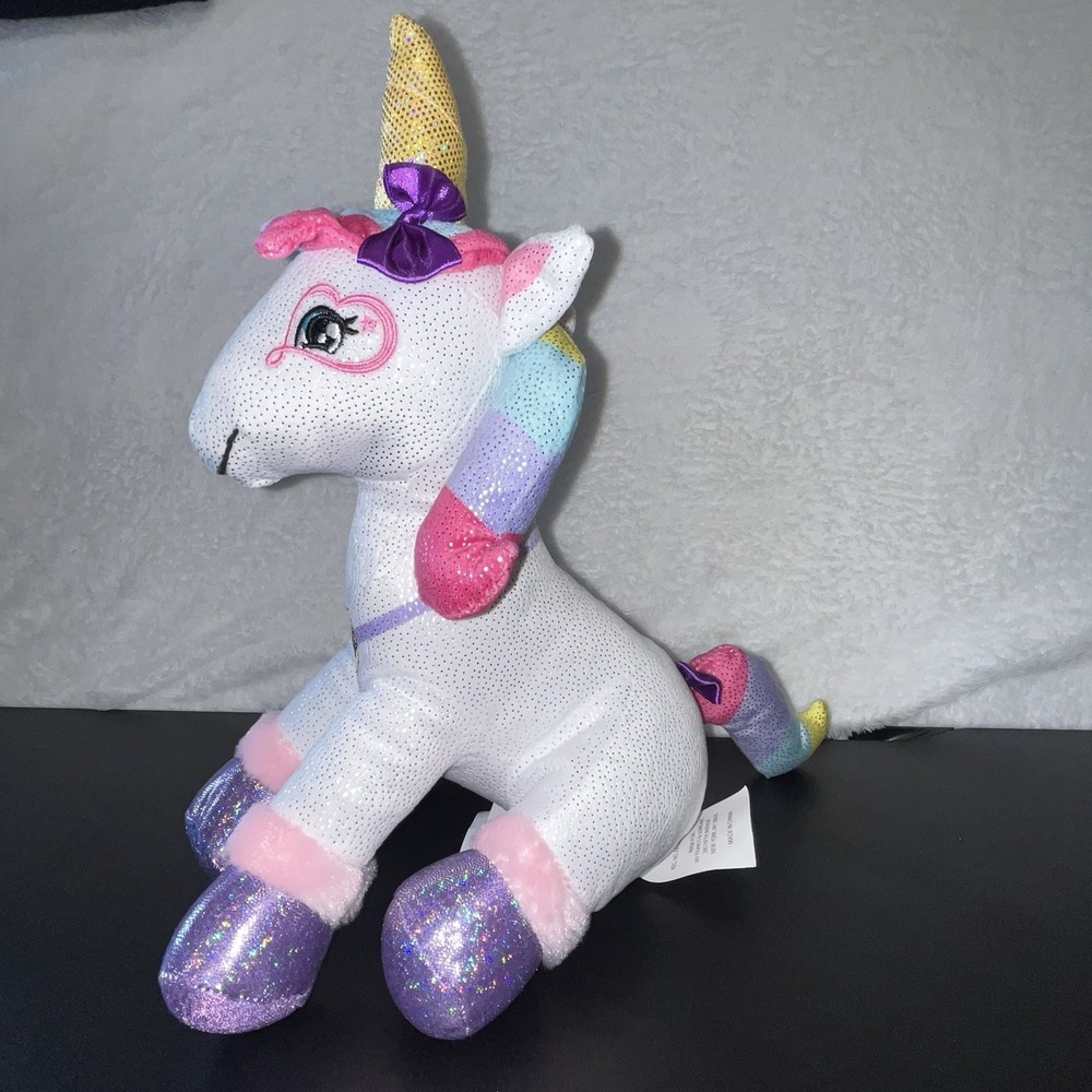 Nickelodeon Jojo Siwa Sparkle White Rainbow Unicorn Plush 10" Stuffed Animal Toy